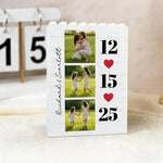 Cadre photo personnalisé pour couple « King & Queen » – Briques de construction rectangulaires à assembler