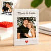 Cadre photo personnalisé pour couple « King & Queen » – Briques de construction rectangulaires à assembler