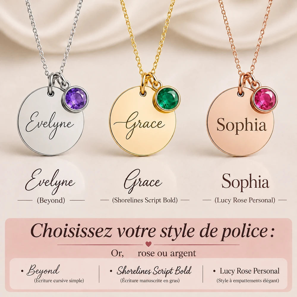 Collier Pierre de Naissance Personnalisé