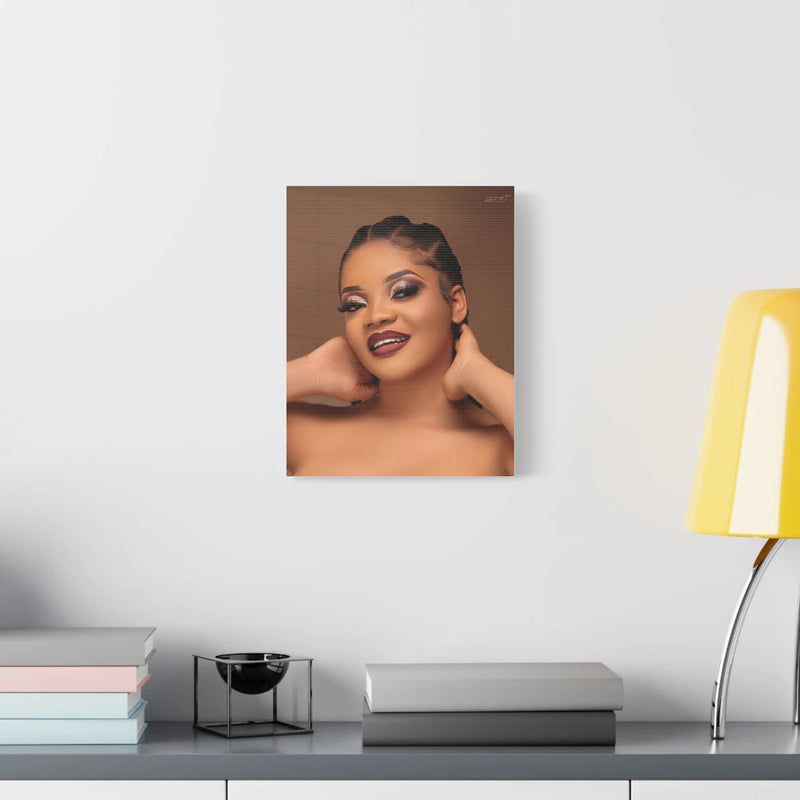 Glamorous Woman Portrait Matte Canvas Wall Art