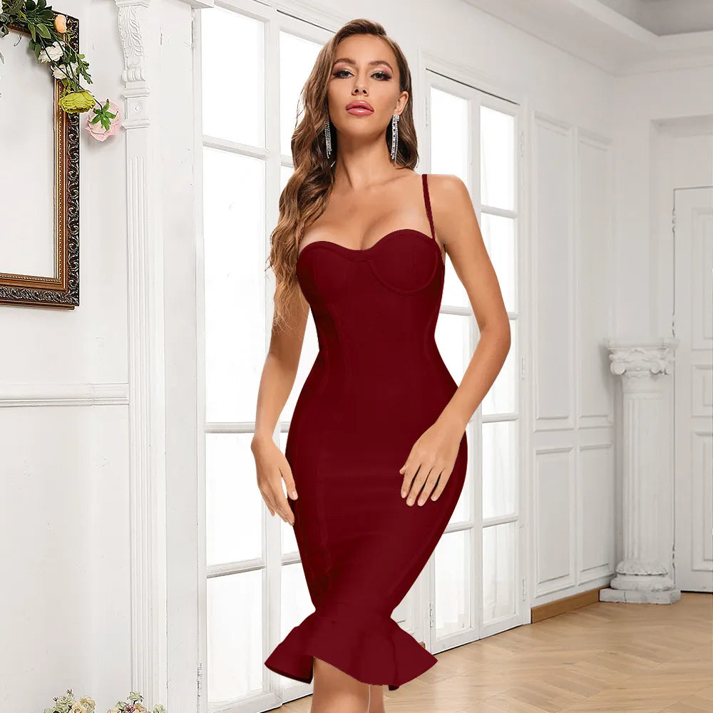Mermaid tight slip dress bandage dress