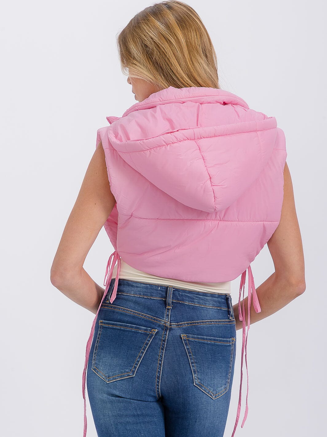 CLOSURE PUFFER HOODED VEST